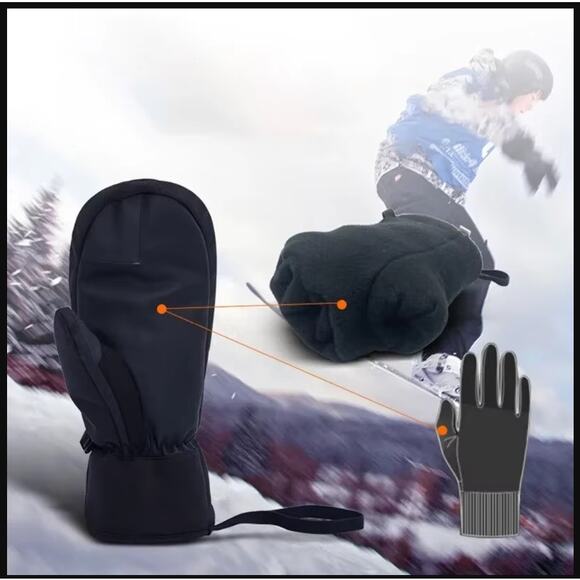 Winter Skiing Mittens Gloves Waterproof Snowboarding TouchScreen Thick Men Women - Picture 1 of 7